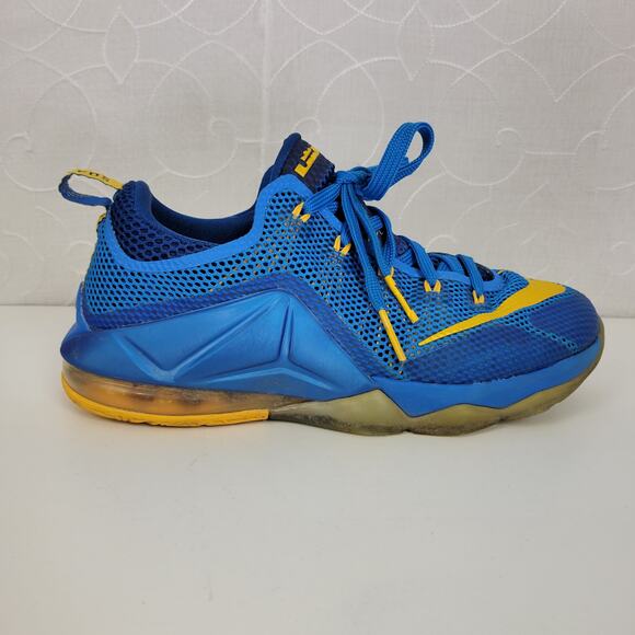 Nike Men's Lebron XII(12) Low Entourage Basketball Shoes 6.5 Blue Yellow Sneaker - Picture 3 of 10